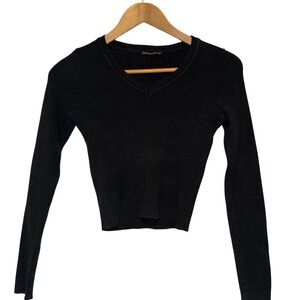 Brandy Melville‎ black crop top long sleeve top